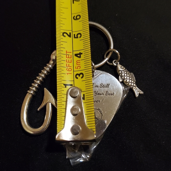 Keychain with Fish, Fishing Hook - 1 Year Anniversary Msg - Picture 5 of 5